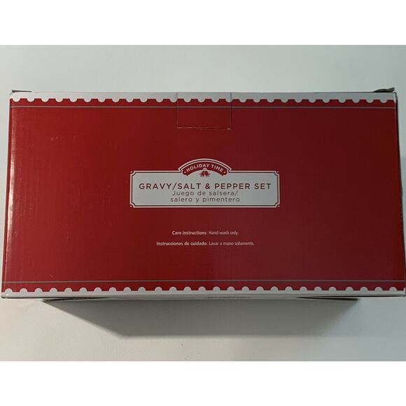 Holiday Time Gravy Salt  Pepper Serving Set Thanksgiving Christmas Holiday NEW - Picture 3 of 7